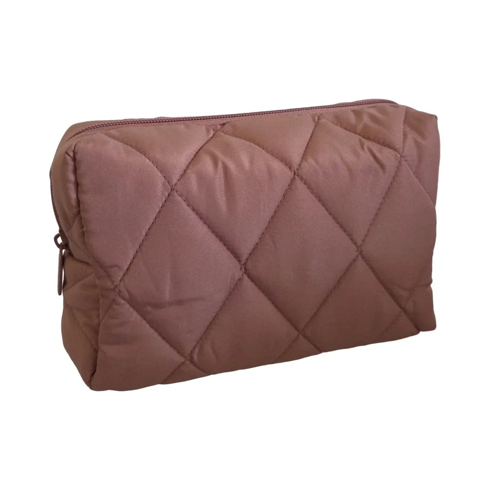Ulta‎ Dusty Rose Quilted Puffer Makeup Bag Zipper Cosmetic Travel Pouch Pink